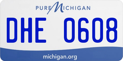 MI license plate DHE0608