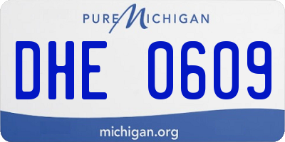 MI license plate DHE0609