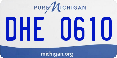 MI license plate DHE0610