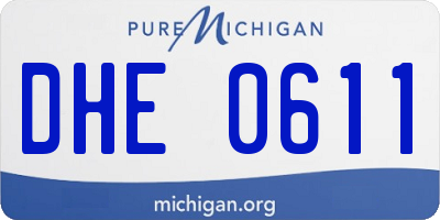 MI license plate DHE0611