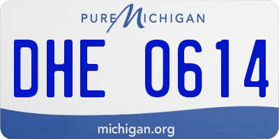 MI license plate DHE0614