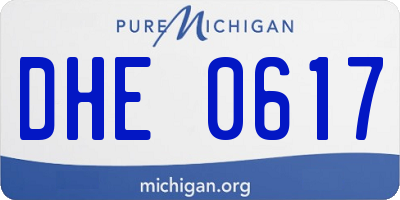 MI license plate DHE0617