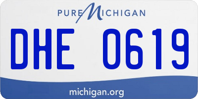 MI license plate DHE0619