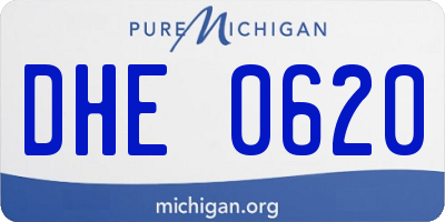 MI license plate DHE0620