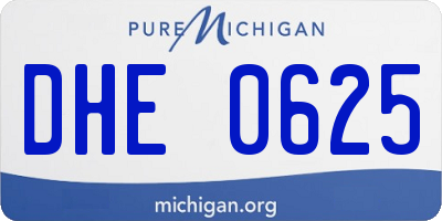 MI license plate DHE0625