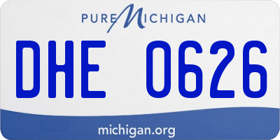 MI license plate DHE0626