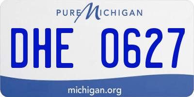 MI license plate DHE0627