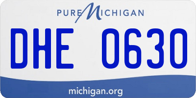 MI license plate DHE0630