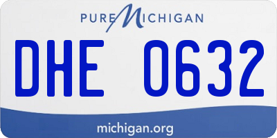 MI license plate DHE0632