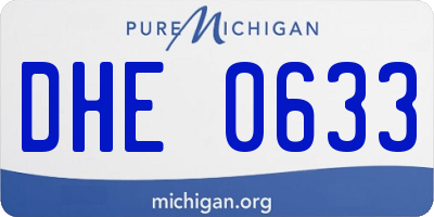 MI license plate DHE0633