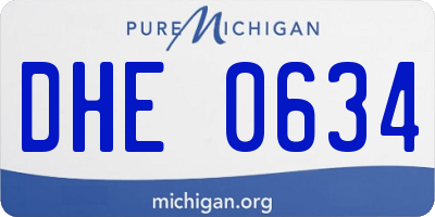 MI license plate DHE0634