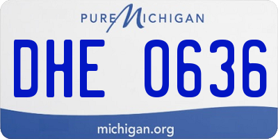 MI license plate DHE0636