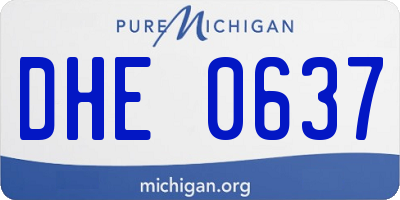 MI license plate DHE0637