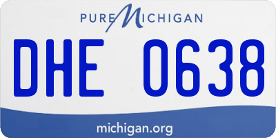 MI license plate DHE0638