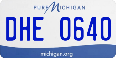 MI license plate DHE0640