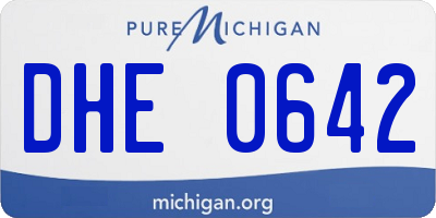 MI license plate DHE0642