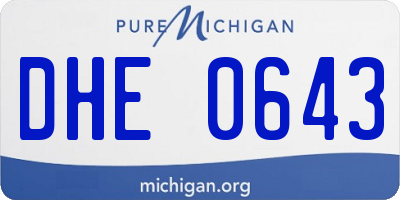 MI license plate DHE0643