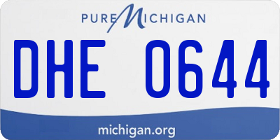 MI license plate DHE0644