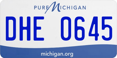 MI license plate DHE0645
