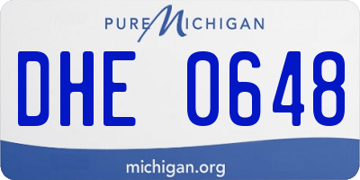 MI license plate DHE0648