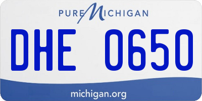 MI license plate DHE0650