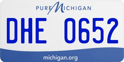 MI license plate DHE0652
