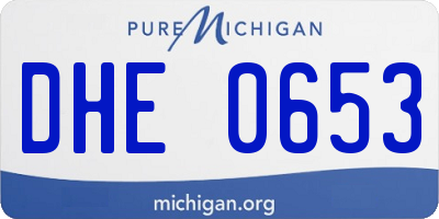 MI license plate DHE0653