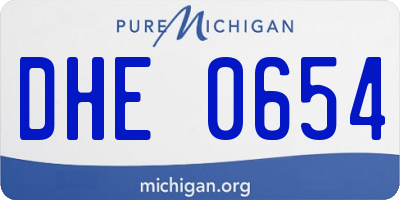 MI license plate DHE0654