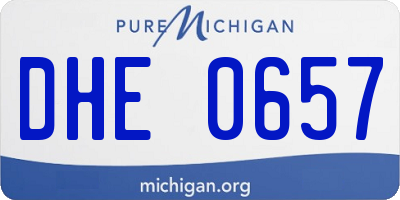 MI license plate DHE0657
