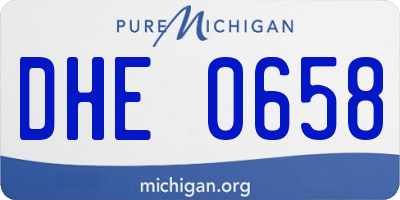 MI license plate DHE0658