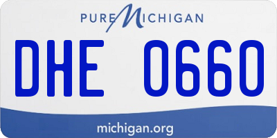 MI license plate DHE0660