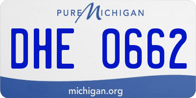 MI license plate DHE0662
