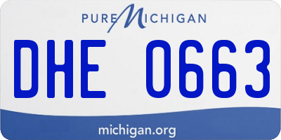 MI license plate DHE0663