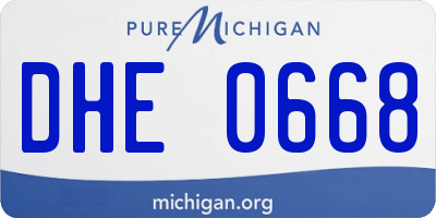 MI license plate DHE0668