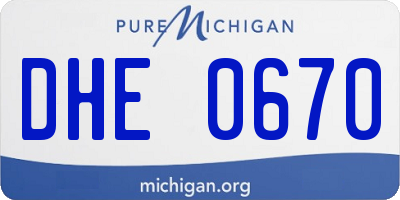 MI license plate DHE0670