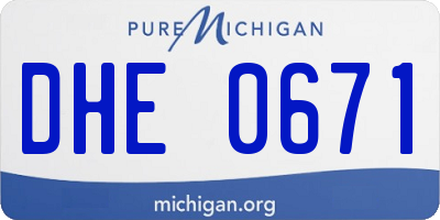 MI license plate DHE0671