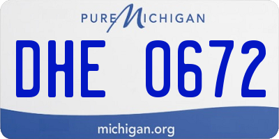MI license plate DHE0672