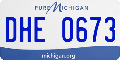 MI license plate DHE0673