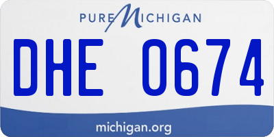 MI license plate DHE0674