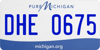 MI license plate DHE0675