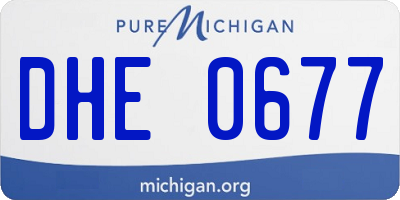 MI license plate DHE0677