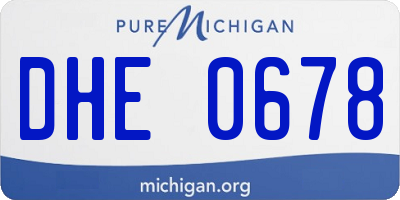 MI license plate DHE0678