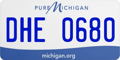 MI license plate DHE0680