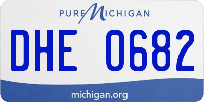 MI license plate DHE0682