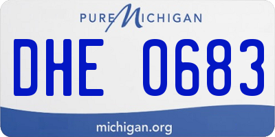 MI license plate DHE0683