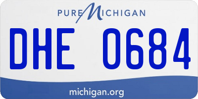 MI license plate DHE0684