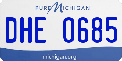 MI license plate DHE0685