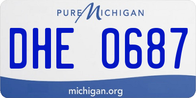 MI license plate DHE0687