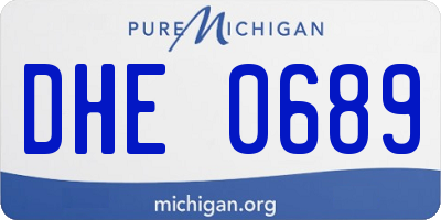 MI license plate DHE0689