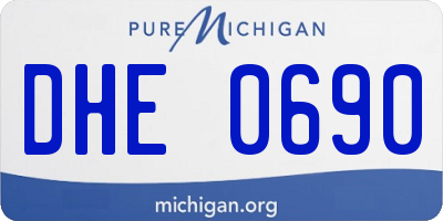 MI license plate DHE0690